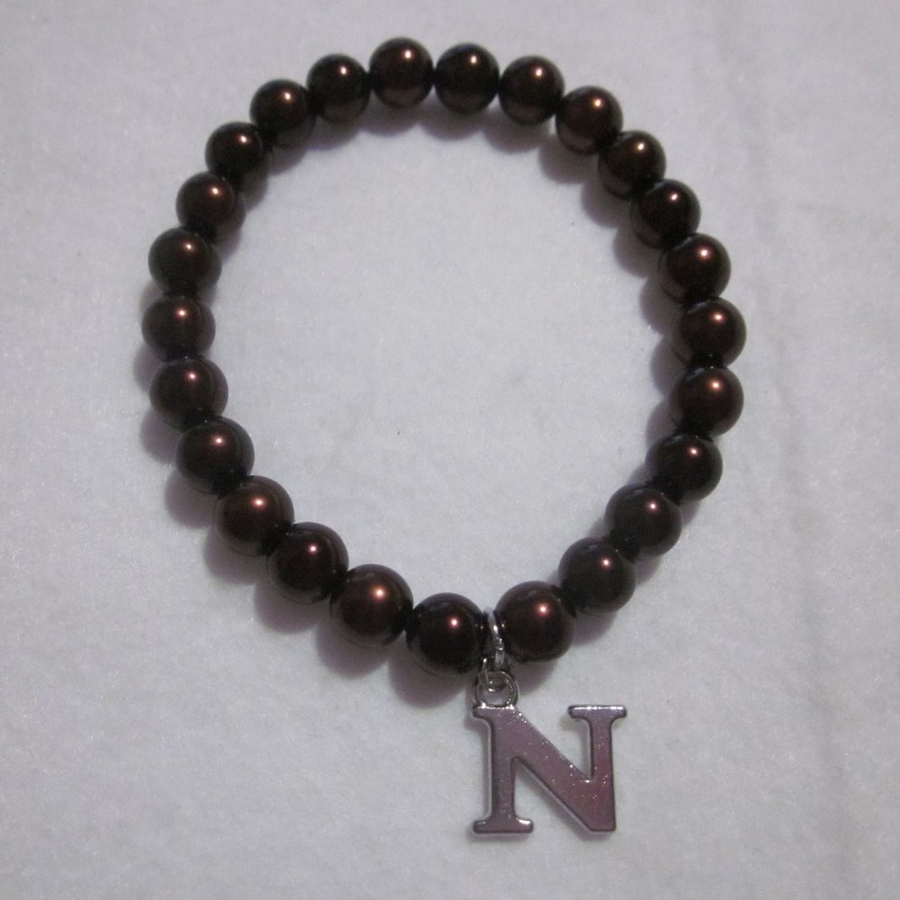 Brown Initial N Bracelet.